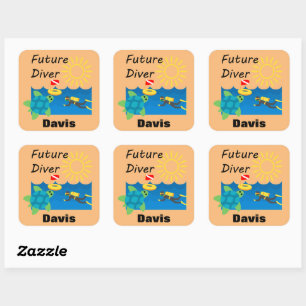 フューチャーダイバーデザイン- Square Stickers スクエアシール