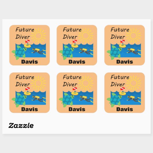 フューチャーダイバーデザイン- Square Stickers スクエアシール (シート)