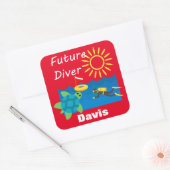 フューチャーダイバーデザイン- Square Stickers スクエアシール (封筒)