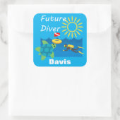 フューチャーダイバーデザイン- Square Stickers スクエアシール (バッグ)