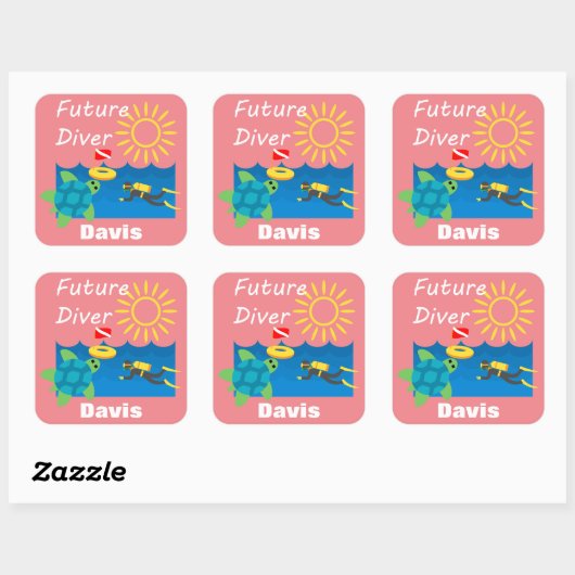 フューチャーダイバーデザイン- Square Stickers スクエアシール (シート)