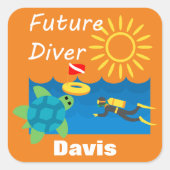 フューチャーダイバーデザイン- Square Stickers スクエアシール (正面)