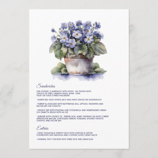 フューチャーデュスクコモン夕べプリムローズ結婚フローラ メニュー (裏面)