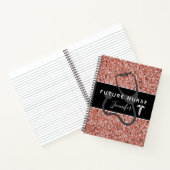 フューチャーナースメディカルピンクグリッターパーソナライズされた ノートブック (内部)