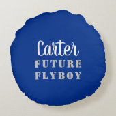フューチャーフライボーイ軍隊パーソナライズされたラウンドピロー ラウンドクッション (裏面)