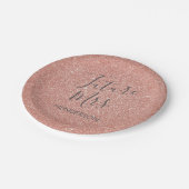 フューチャーミセスバラ金ゴールド赤面ピンクスパークルグリッター ペーパープレート (アングル)