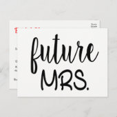 フューチャーミセスブライダルシャワー白黒ズ インビテーションポストカード (正面/裏面)