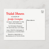 フューチャーミセスブライダルシャワー白黒ズ インビテーションポストカード (裏面)