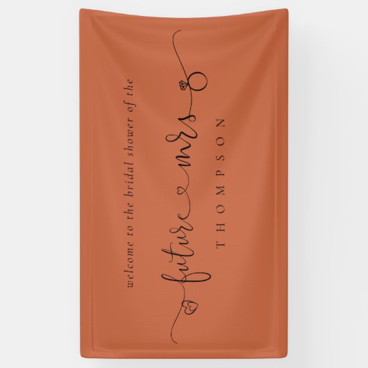フューチャーミセスリングや輪ハートテラコッタブライダルシャワー 横断幕 (縦)