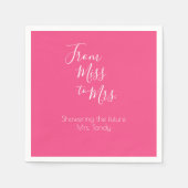 フューチャーミセス名前をカスタムするブライダルシャワー白黒  スタンダードカクテルナプキン (正面)