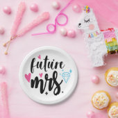 フューチャーミセス白黒婚約ブライダルシャワー ペーパープレート (パーティー)