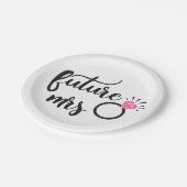 フューチャーミセス白黒婚約ブライダルシャワー ペーパープレート (アングル)