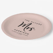 フューチャーミセス赤面ピンクブライダルシャワー ペーパープレート (アングル)