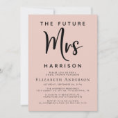 フューチャーミセス赤面ピンクブライダルシャワー 招待状 (正面)