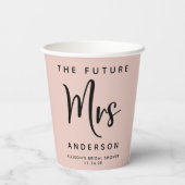 フューチャーミセス赤面ピンクブライダルシャワー 紙コップ (裏面)