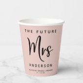 フューチャーミセス赤面ピンクブライダルシャワー 紙コップ (正面)