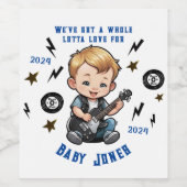 フューチャーロッカーロックNロールロッタラブ男の赤ちゃん ワインラベル (シングルラベル)