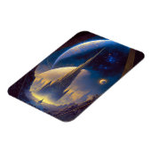 フューチャー宇宙シティSci-Fiアートマグネット マグネット (左側)