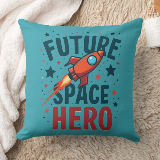 フューチャー宇宙ヒーローレトロロケットシップデザイン クッション (ブランケット)