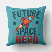 フューチャー宇宙ヒーローレトロロケットシップデザイン クッション (裏面)