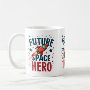 フューチャー宇宙ヒーローレトロロケットシップデザイン コーヒーマグカップ