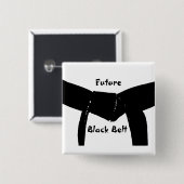 フューチャー武術アーツブラックベルトピンバックボタン 缶バッジ (正面&裏面)