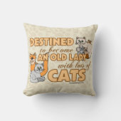 フューチャー熱狂するキャットレディおもしろいことわざデザイン クッション (正面)