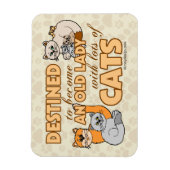 フューチャー熱狂するキャットレディおもしろいことわざデザイン マグネット (縦)