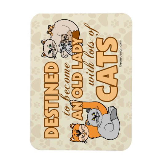 フューチャー熱狂するキャットレディおもしろいことわざデザイン マグネット (縦)