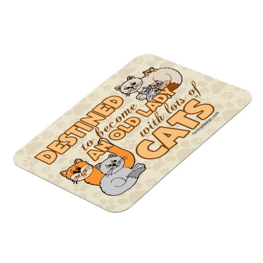 フューチャー熱狂するキャットレディおもしろいことわざデザイン マグネット (左側)