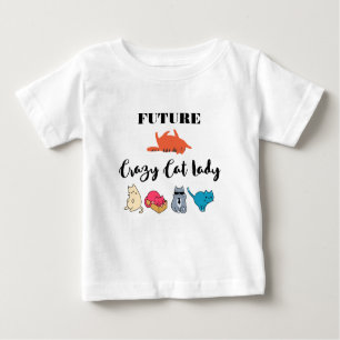 フューチャー熱狂するキャットレディ – かわいい子猫イラストレーション ベビーTシャツ