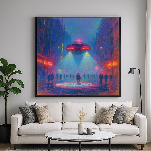 フューチャー通り警察 – パステル絵を描ズスタイルアート ポスター