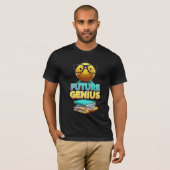 フューチャー・ジーニアス - かわいい3Dの勉強好きな学生と本 Tシャツ (正面フル)
