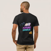 フューチャー・ジーニアス 3D サイエンスと学習デザイン Tシャツ (裏面フル)