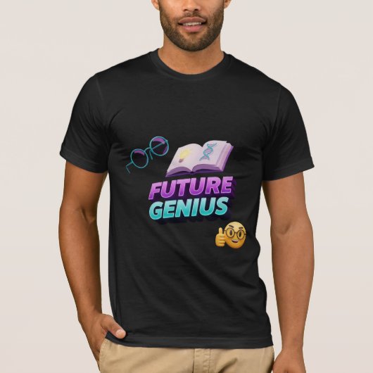 フューチャー・ジーニアス 3D サイエンスと学習デザイン Tシャツ (正面)