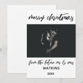 フューチャー・ミスター＆ミセスより、クリスマスプレゼント - 白黒写真 シーズンカード (正面/裏面)