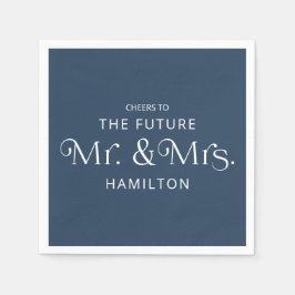 フューチャー ミスター＆ミセス エンゲージメントパーティー ブルー スタンダードカクテルナプキン
