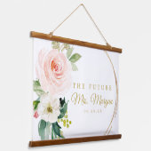 フューチャー ミセス ゴールド ブライダル シャワー デコレーション サイン 吊り下げ型タペストリー (傾斜あり)