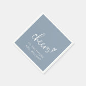 フューチャー ミセス ダスティ ブルー ブライズ シャワー スタンダードカクテルナプキン (角)