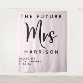 フューチャー ミセス パーソナライズド ピンク ブライダルシャワー タペストリー (正面)