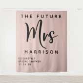 フューチャー ミセス パーソナライズド ブラッシュ ピンク ブライズ シャワー タペストリー (正面)