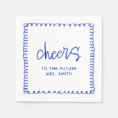 フューチャー ミセス フレンチ ブルー ブライダル シャワー チェアーズ スタンダードカクテルナプキン (正面)