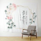 フューチャー ミセス ブライダル シャワー バックドロップ 緑豊かな 花 タペストリー (インサイチュ(横))