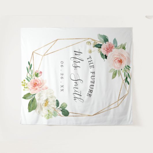 フューチャー ミセス ブライダル シャワー 背景 フォトブース タペストリー (正面(横))