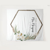 フューチャー ミセス ブライダル シャワー 背景 ボヘミアンの花輪 タペストリー (正面(横))