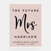 フューチャー ミセス ブラッシュ ピンク ブライダル シャワー ウェルカム アクリルサイン (正面)