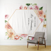 フューチャー ミセス ブラッシュ フラワーブライダルシャワー バックドロップ タペストリー (インサイチュ(横))