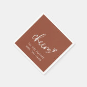 フューチャー ミセス ボホ テラコッタ ブライダル シャワー スタンダードカクテルナプキン (角)