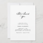 フューチャー ミセス ミニマル ラスティック ブライダル シャワー フォト 招待状 (裏面)