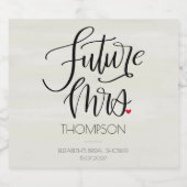 フューチャー ミセス モダン カリグラフィー ブライダル シャワー スパークリングワインラベル (シングルラベル)